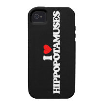 I LOVE HIPPOPOTAMUSES Case-Mate iPhone 4 CASES