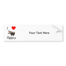 I Love Hippos (2) Bumper Sticker