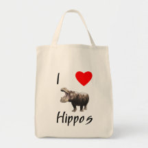 I Love Hippos (2) Canvas Bags
