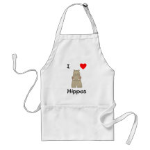 I Love Hippos (3) Apron