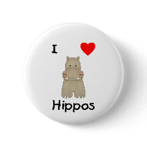 I Love Hippos (3) Buttons