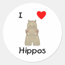 I Love Hippos (3) Stickers