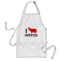 I Love Hippos aprons