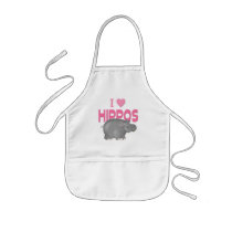 I Love Hippos Aprons
