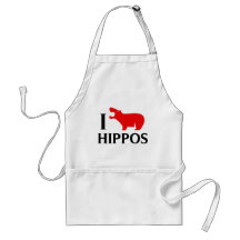I Love Hippos Aprons