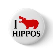 I Love Hippos Pins