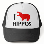 I Love Hippos hats
