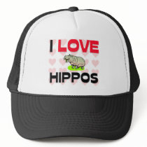 I Love Hippos Trucker Hats