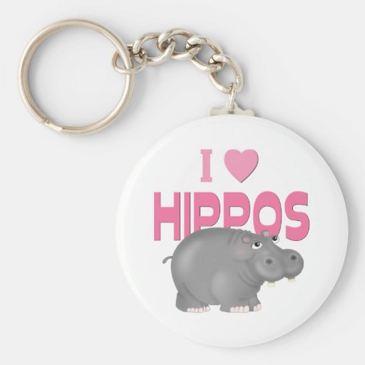 I Love Hippos Key Chain