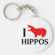 I Love Hippos Key Chains