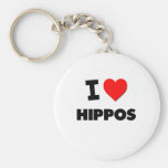 I Love Hippos Key Chains