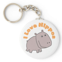 I Love Hippos Keychains