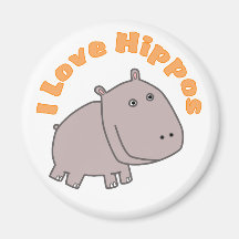 I Love Hippos Magnets
