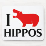 I Love Hippos mousepads