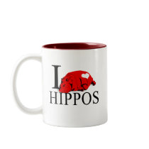I Love Hippos Mugs