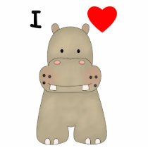 I Love Hippos Acrylic Cut Out