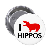 I Love Hippos Pins