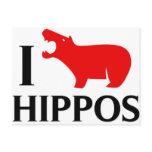 I Love Hippos postcards