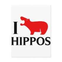 I Love Hippos Post Card