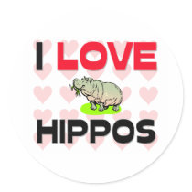 I Love Hippos Sticker