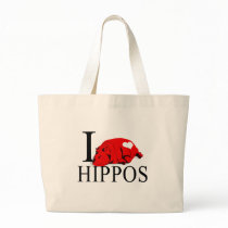 I Love Hippos Tote Bags