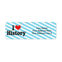 I Love History Return Address Labels