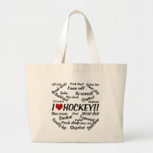 I Love Hockey Tote Bag