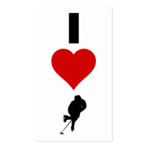 I Love Hockey (Vertical) Business Card Templates