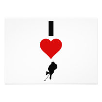 I Love Hockey (Vertical) invitations