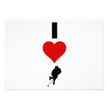 I Love Hockey (Vertical) Personalized Invitations