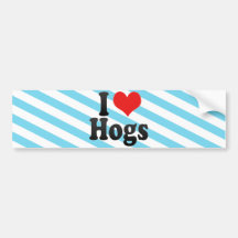 I Love Hogs Bumper Sticker