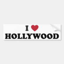 I Love Hollywood Bumper Sticker