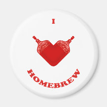 I Love Homebrew Fridge Magnet