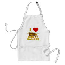 I LOVE HONEY BADGER APRONS