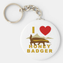 I LOVE HONEY BADGER KEY CHAINS