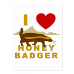 I LOVE HONEY BADGER POST CARDS