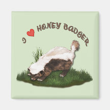 I Love Honey Badger Refrigerator Magnets