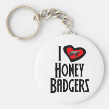 I Love Honey Badgers Keychains