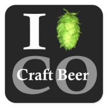 I love (hop) Colorado craft beer! Square Sticker