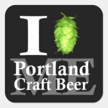I love (hop) Portland, ME craft beer! Square Sticker