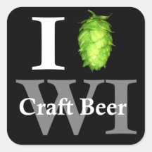 I love (hop) Wisconsin Stickers