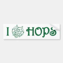 I LOVE HOPS BUMPERSTICKER BUMPER STICKERS