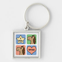 I Love Horses Keychains