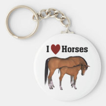 I Love Horses Keyring Key Chain