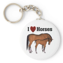 I Love Horses Keyring Key Chain