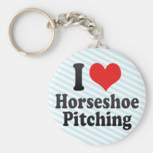 I Love Horseshoe Pitching Keychain