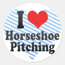 I Love Horseshoe Pitching Sticker