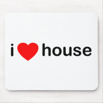 I Love House Mouse Mat