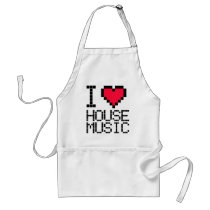 I Love House Music 8Bit Aprons