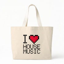 I Love House Music 8Bit Canvas Bag